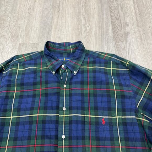 Polo Ralph Lauren Shirt Men's 2XLT Long Sleeve Button Down Preppy Plaid Check - Picture 3 of 7